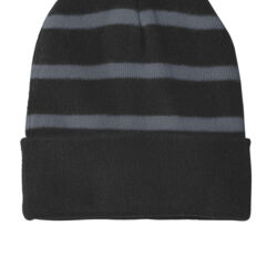 Striped Beanie with Solid Band Thumbnail